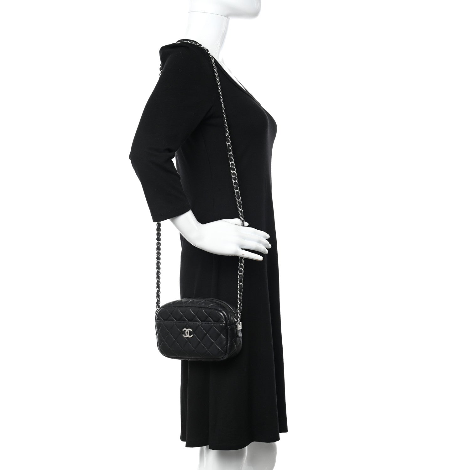 Chanel Lambskin Quilted Small Timeless Camera Case Black 2 of 14