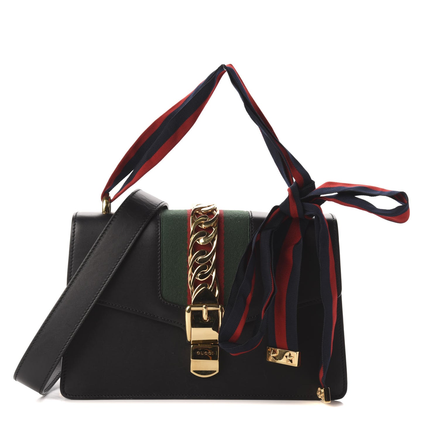 Calfskin Small Sylvie Shoulder Bag Black