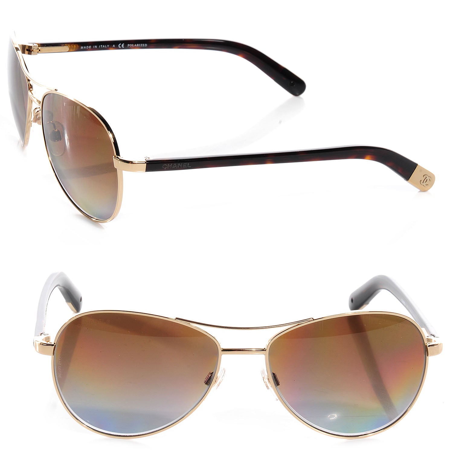 Chanel Aviator Sunglasses Polarized 4201 Brown 1 of 5