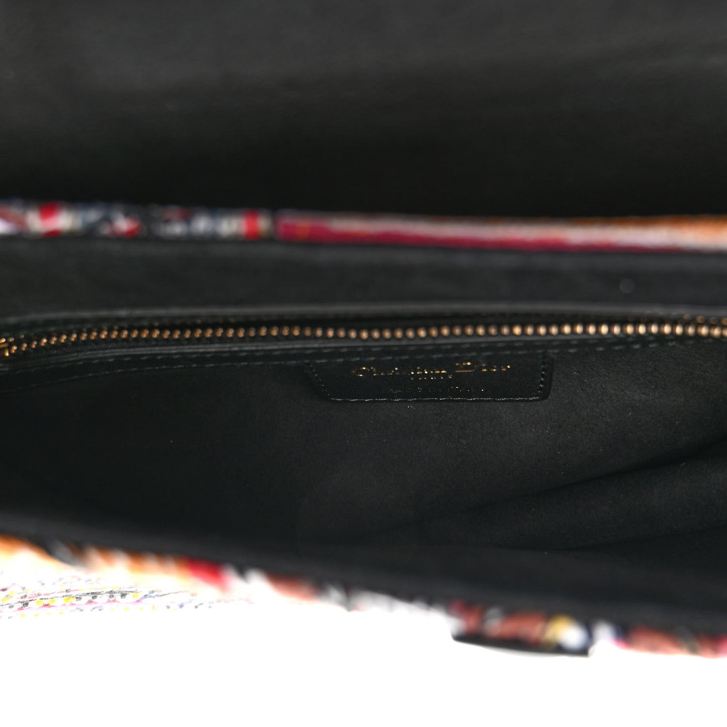 Canvas Embroidered Butterfly Saddle Bag Multicolor