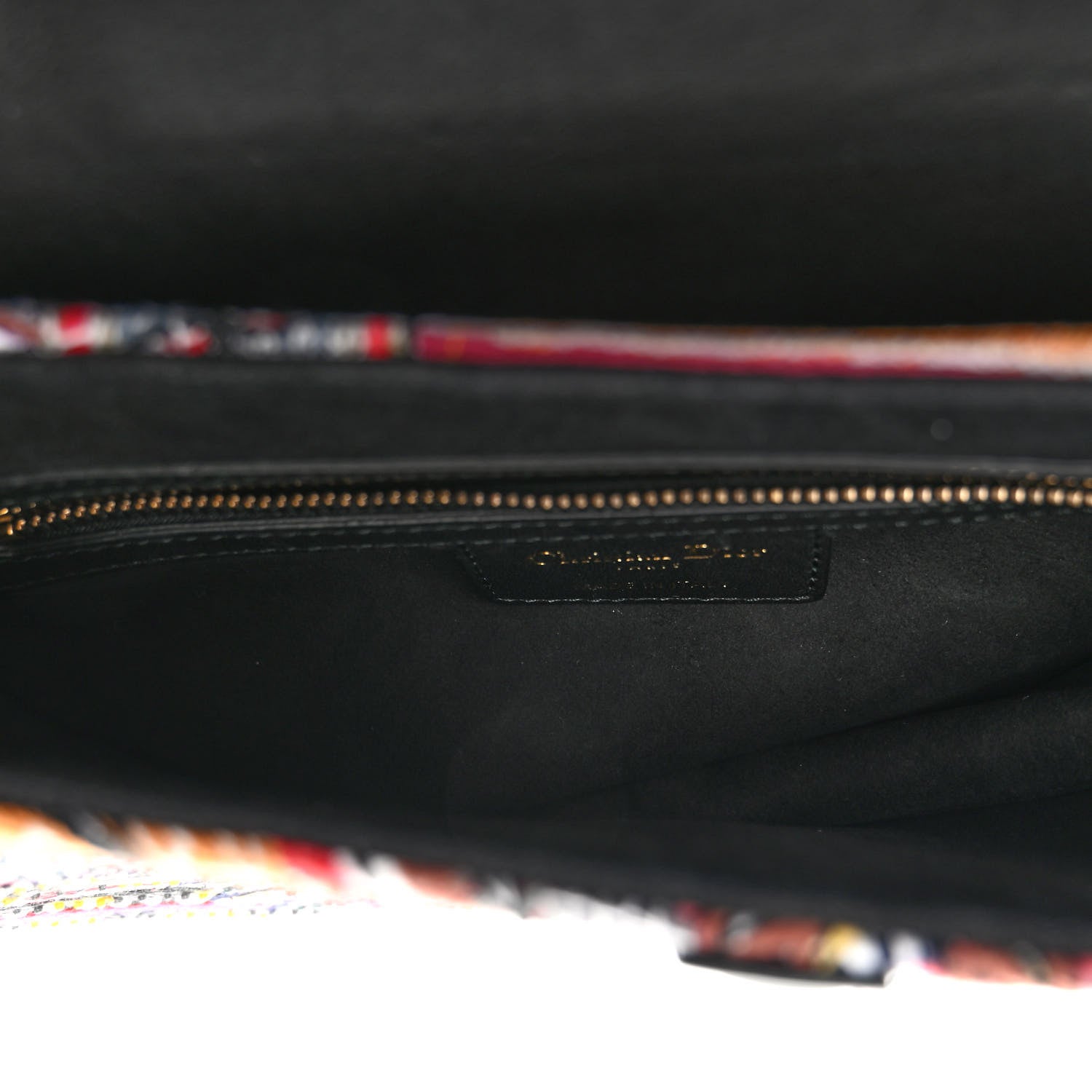 Christian Dior Canvas Embroidered Butterfly Saddle Bag Multicolor 5 of 9