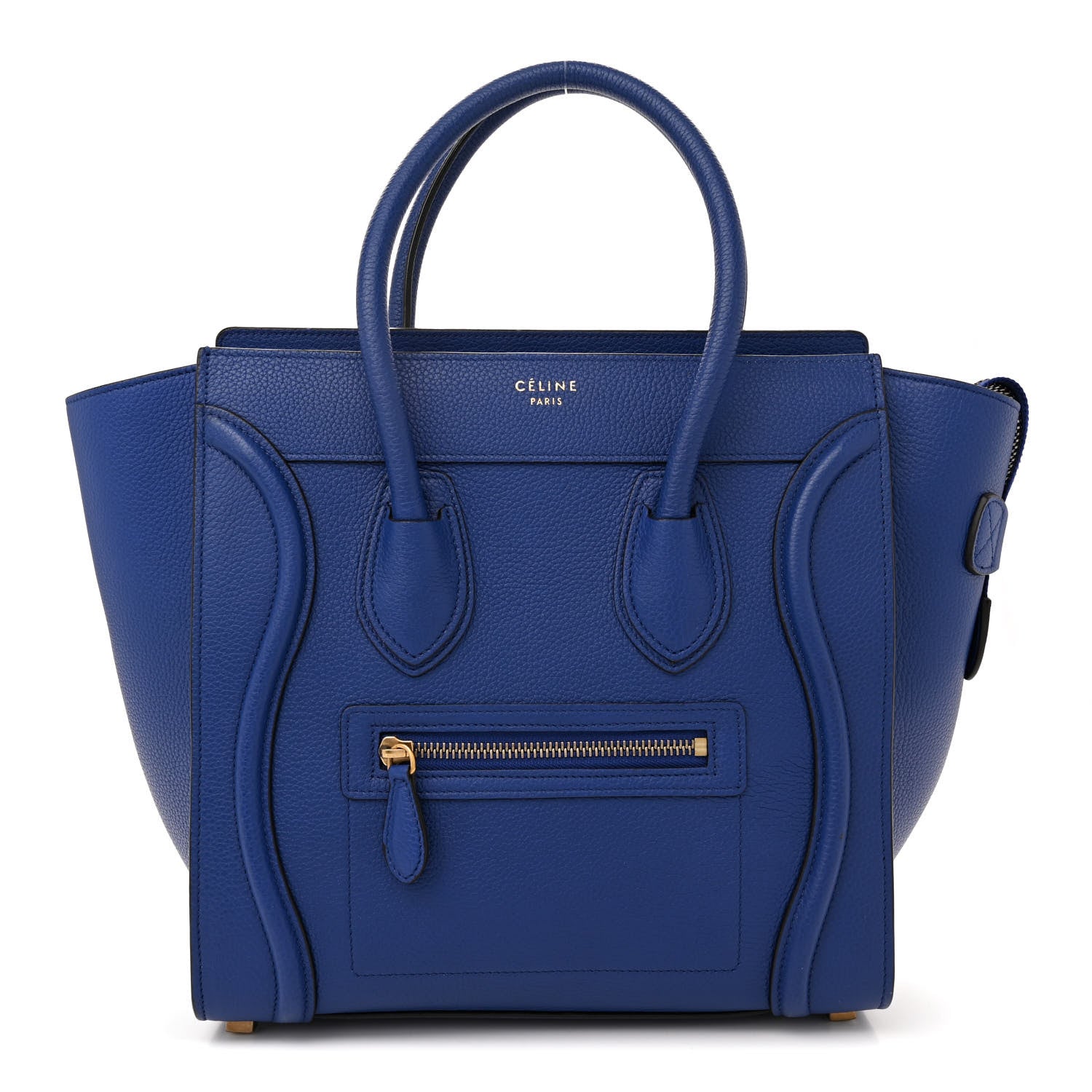Celine Drummed Calfskin Micro Luggage Indigo 1 of 11