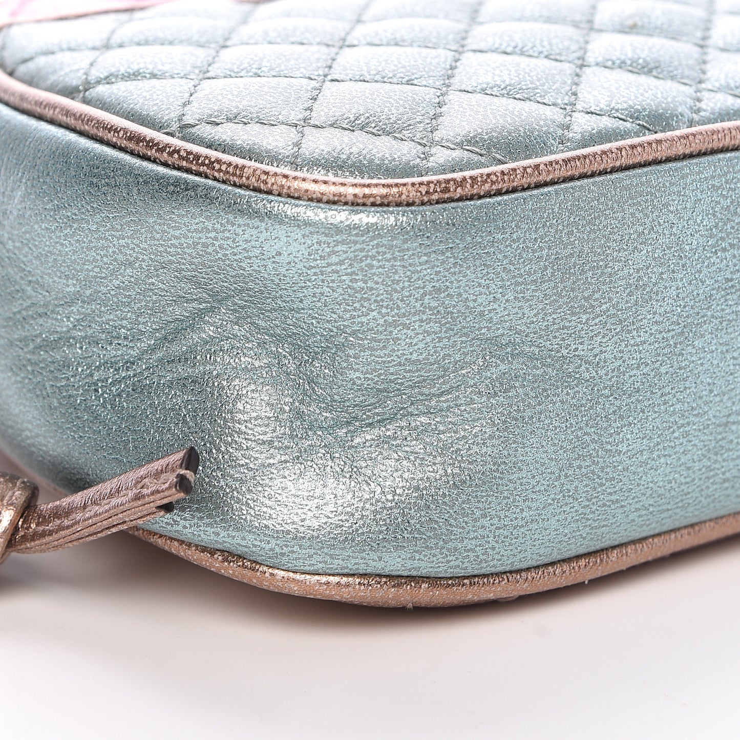 Laminated Nappa Trapuntata Mini Zumi Dome Shoulder Bag Rosa Lago Rame