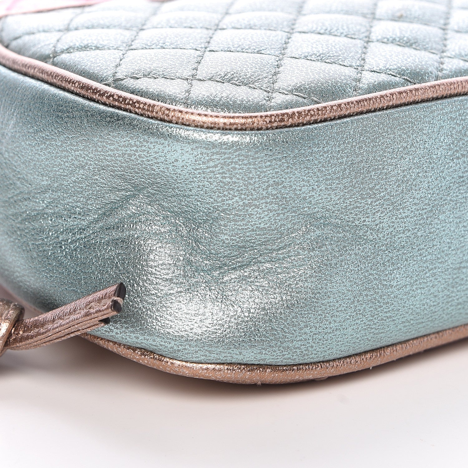 Gucci Laminated Nappa Trapuntata Mini Zumi Dome Shoulder Bag Rosa Lago Rame 9 of 11