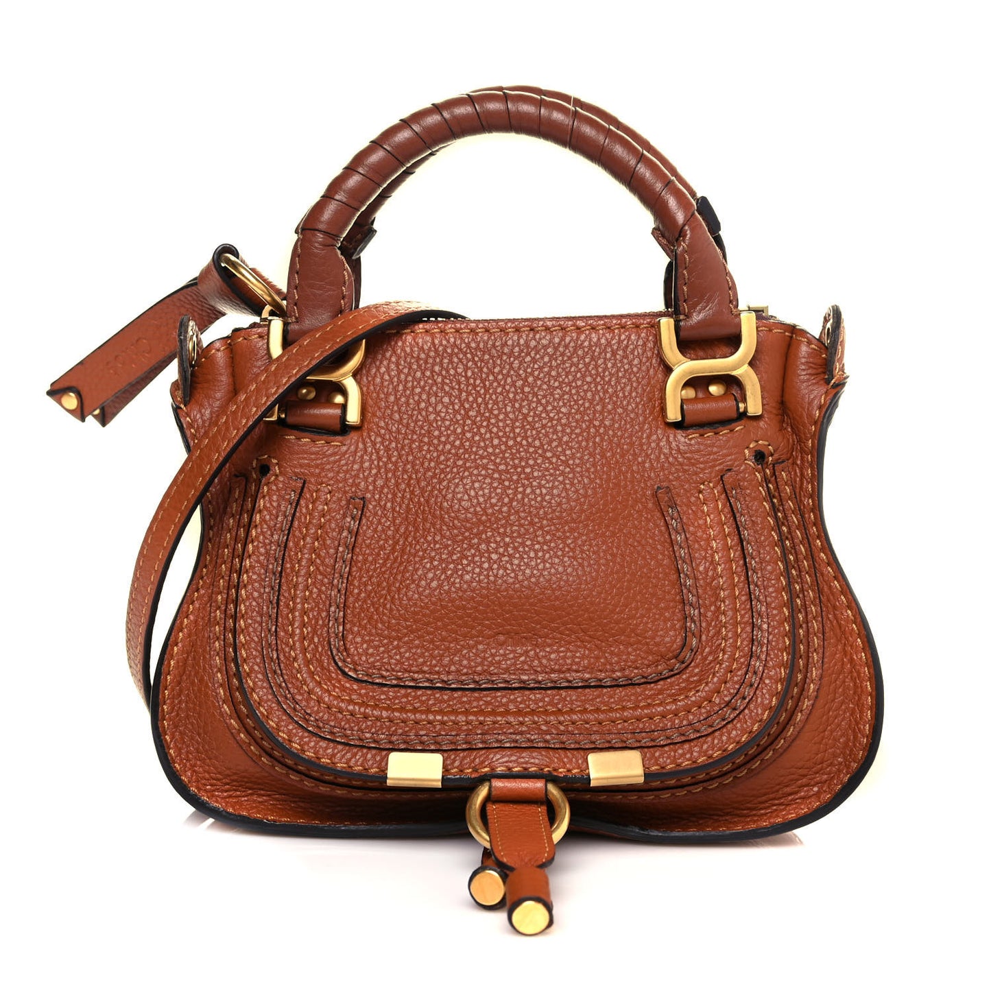Calfskin Mini Marcie Satchel Tan