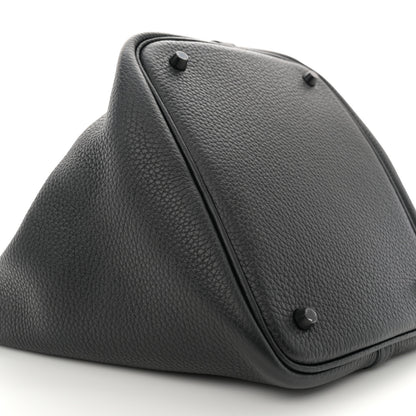 Hermes Taurillon Clemence Monochrome Picotin Lock 22 MM Black 9 of 11