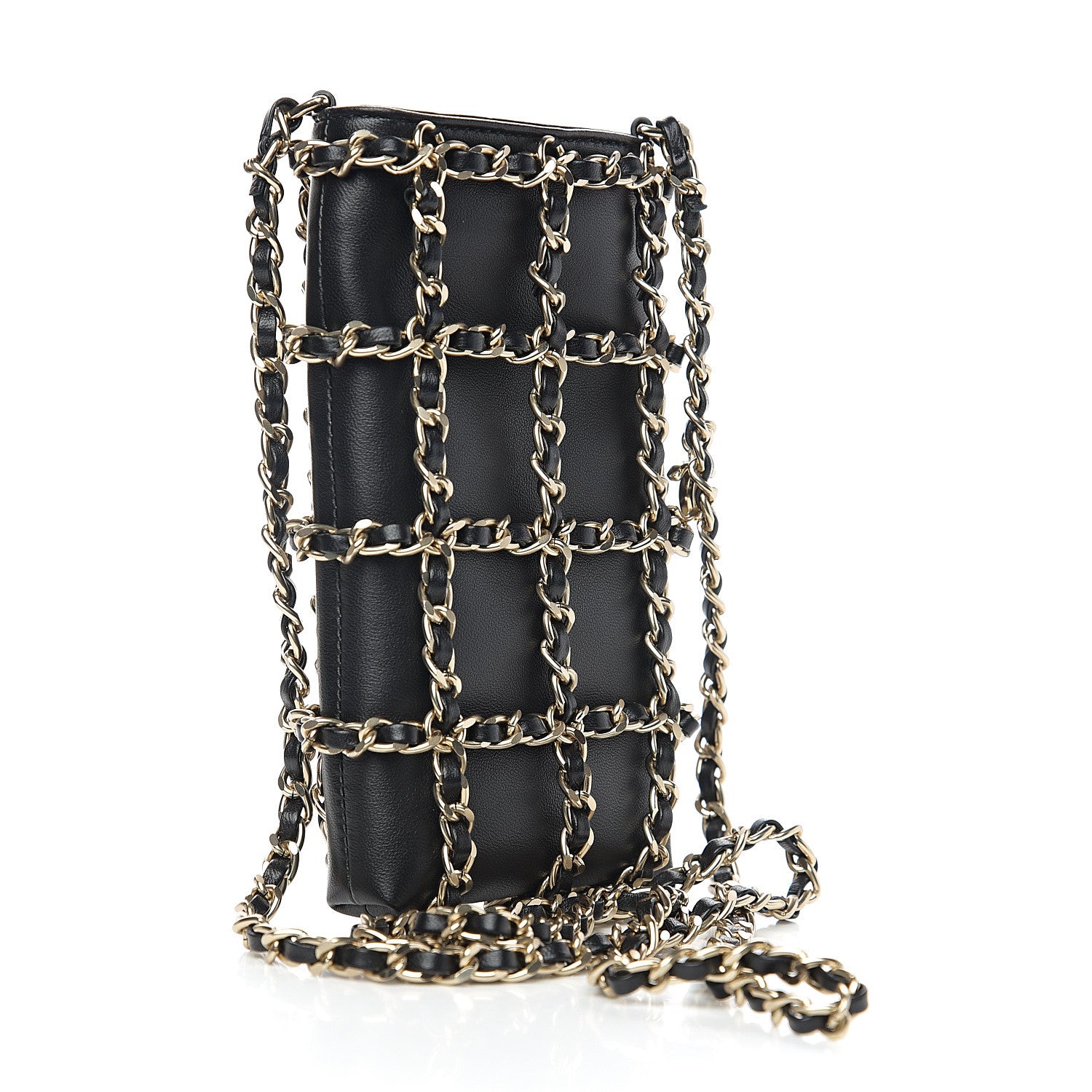 Chanel Lambskin Quilted Small Clutch With Chain Black 2 of 8