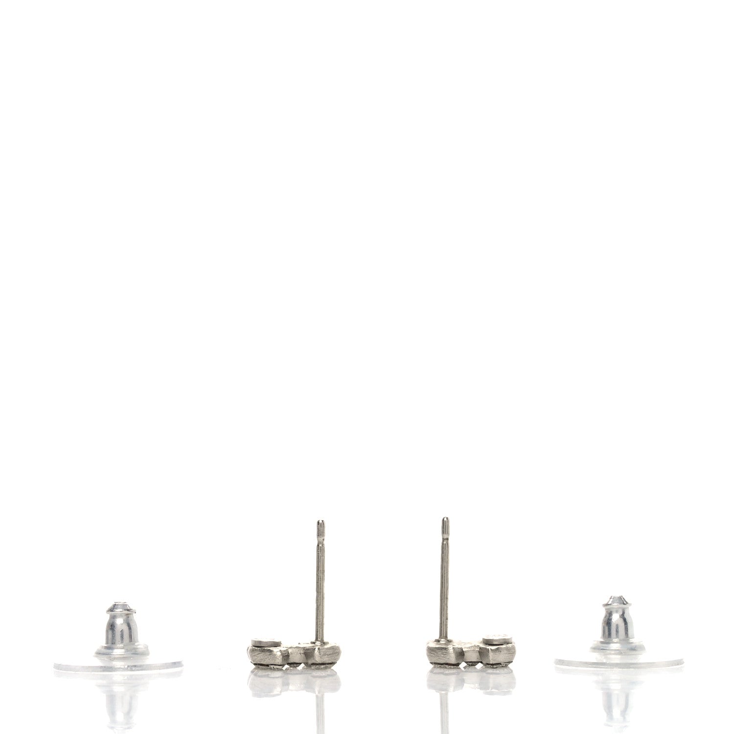 Chanel Crystal Mini Timeless CC Earrings Silver 3 of 4