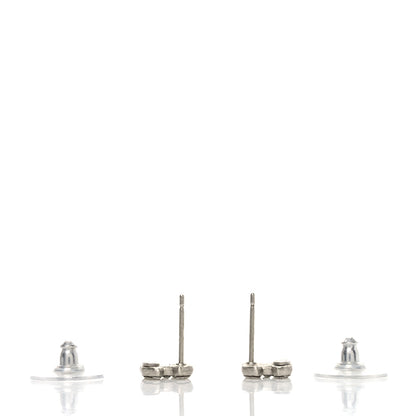 Chanel Crystal Mini Timeless CC Earrings Silver 3 of 4