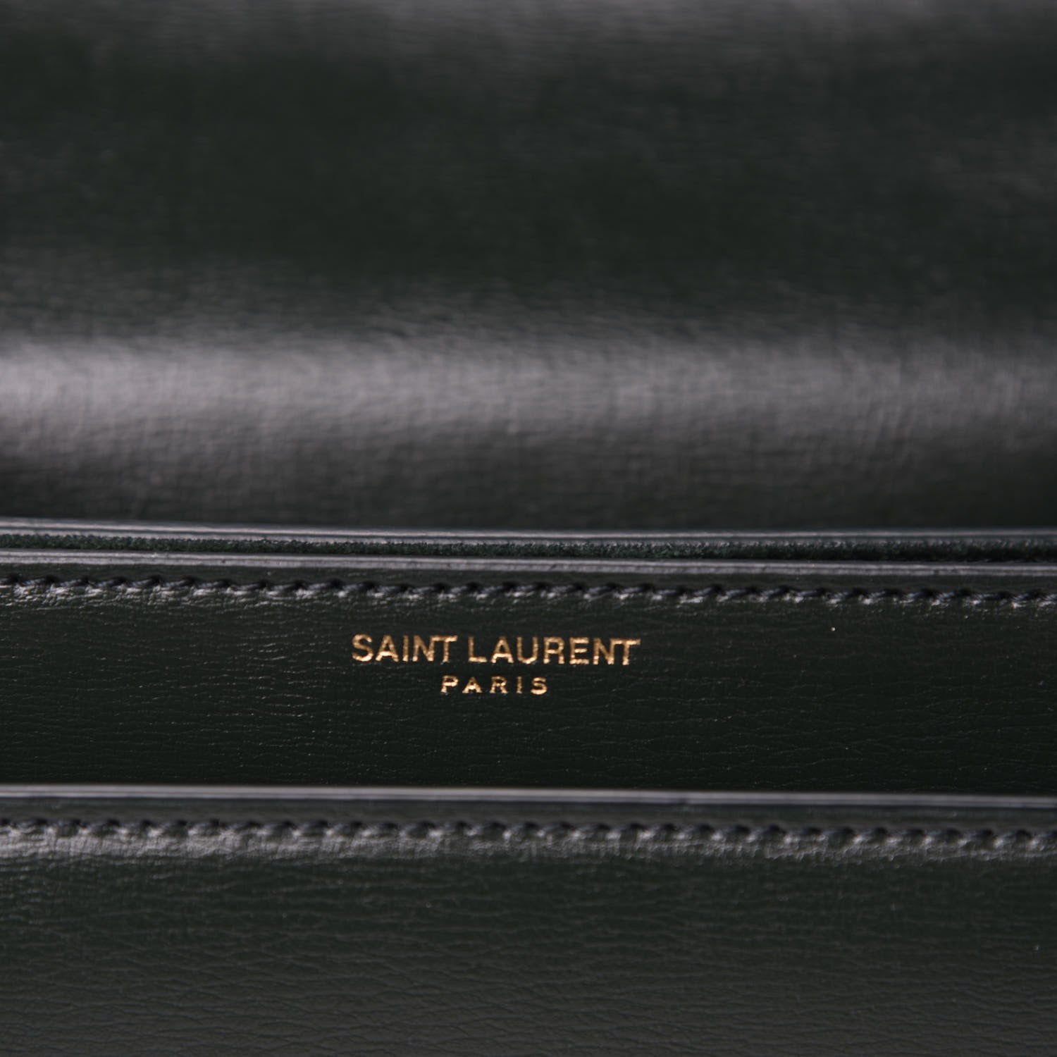 Saint Laurent Calfskin Medium Monogram Sunset Dark Green 9 of 11