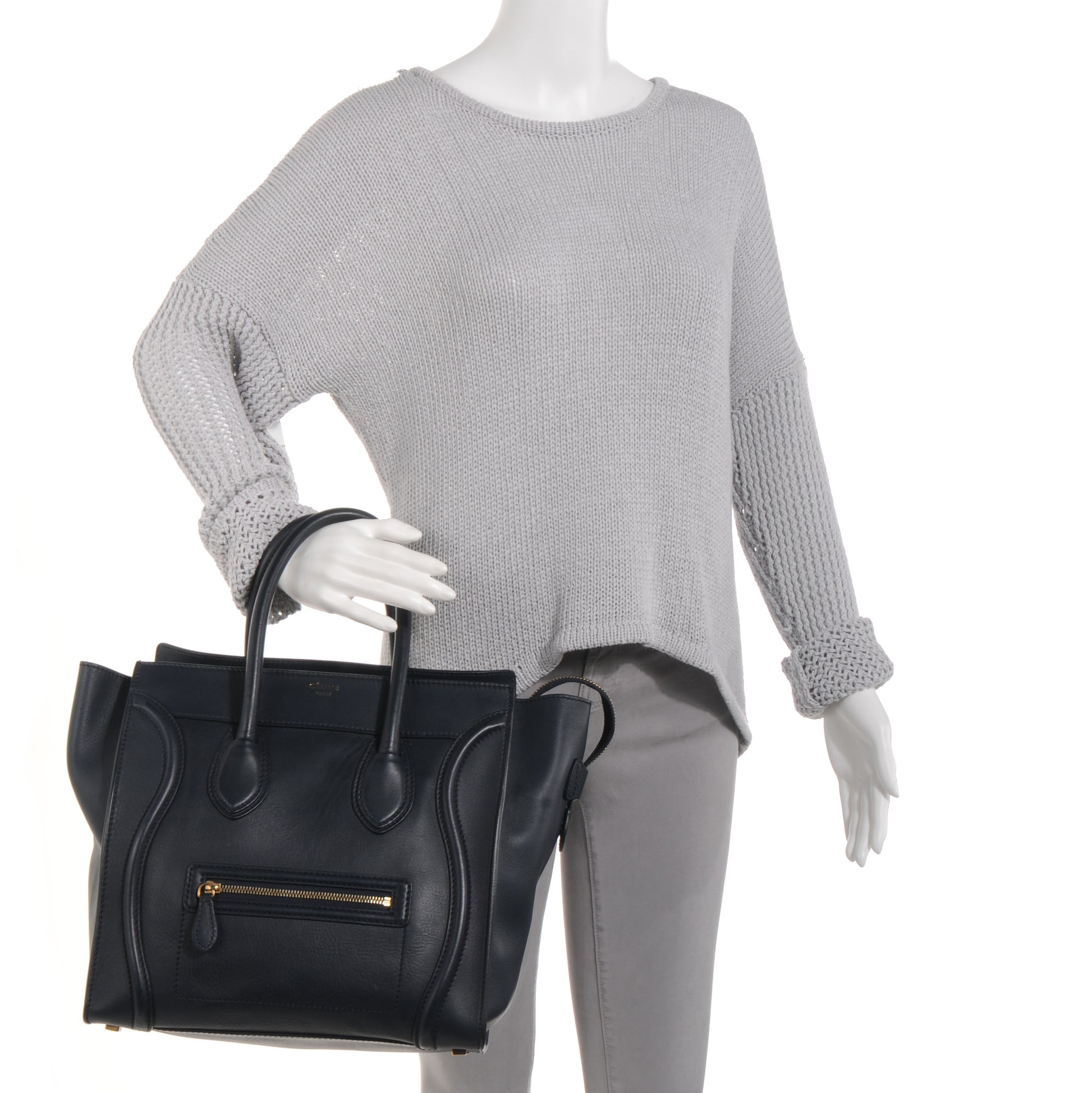 Celine Smooth Calfskin Mini Luggage Navy 2 of 9