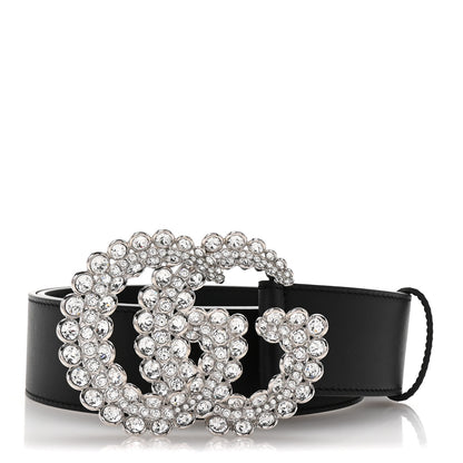 Gucci Calfskin Crystal Double G 40mm Belt 80 32 Black 1 of 6