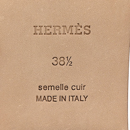 Hermes Box Calfskin Oran Sandals 36.5 Gold 38.5 Gold 7 of 9