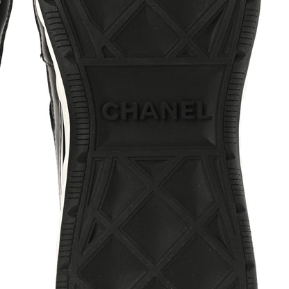 Chanel Fabric Calfskin Suede CC Sneakers 41 Black 6 of 9