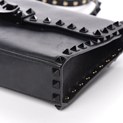 Valentino Garavani Vitello Monochrome Medium Rockstud Flip Lock Crossbody Bag Black 9 of 10