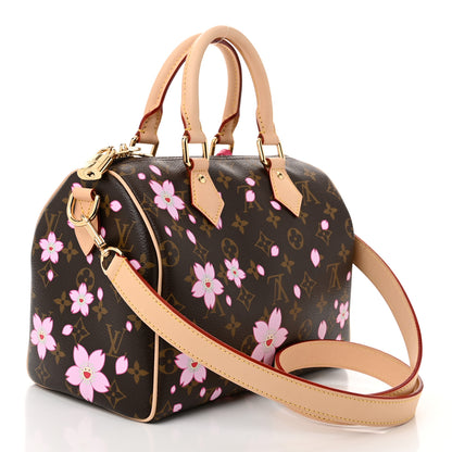 Louis Vuitton LV X TM Monogram Cherry Blossom Speedy Bandouliere 25 Sakura Brown 3 of 9