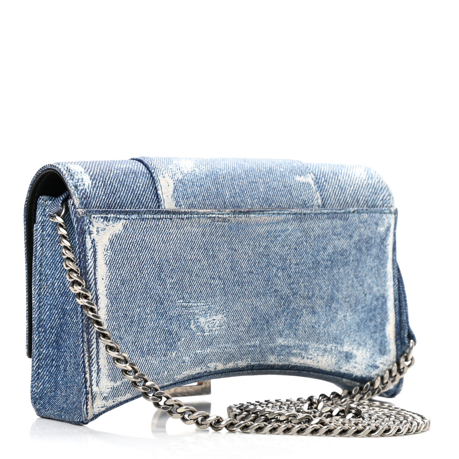 Balenciaga Nappa Denim Printed Hourglass Chain Bag Denim Blue 3 of 9