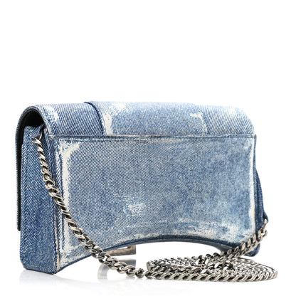 Balenciaga Nappa Denim Printed Hourglass Chain Bag Denim Blue 3 of 9