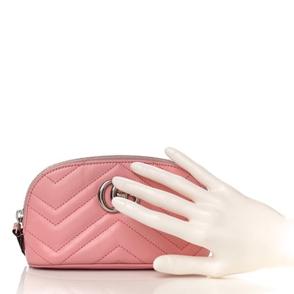 Gucci Calfskin Matelasse GG Marmont Pouch Cosmetic Case Wild Rose 2 of 10