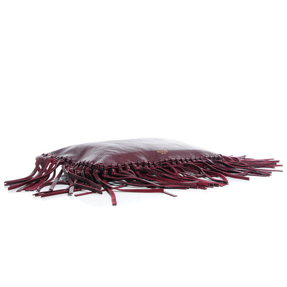 Valentino Garavani Grained Calfskin Oversized Rockee Fringe Clutch Rubin 4 of 7
