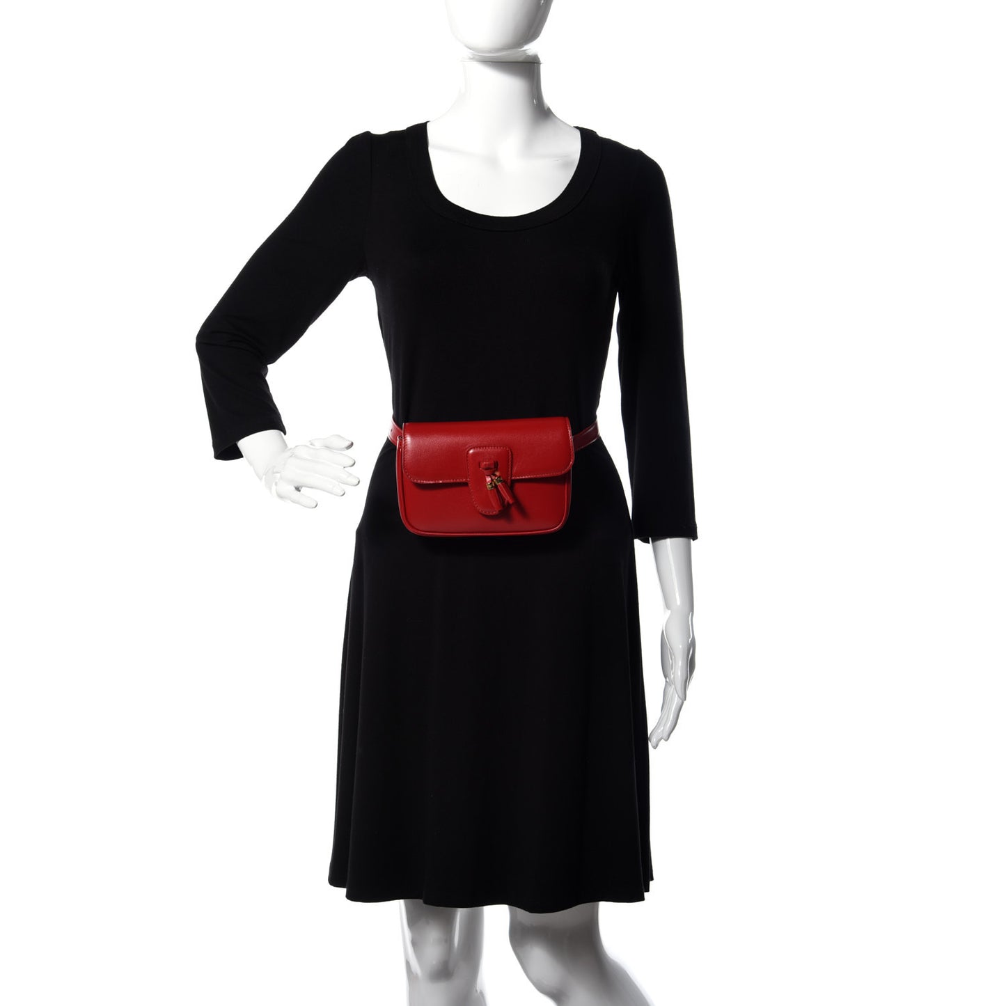 Smooth Calfskin Tassel Belt Bag Red