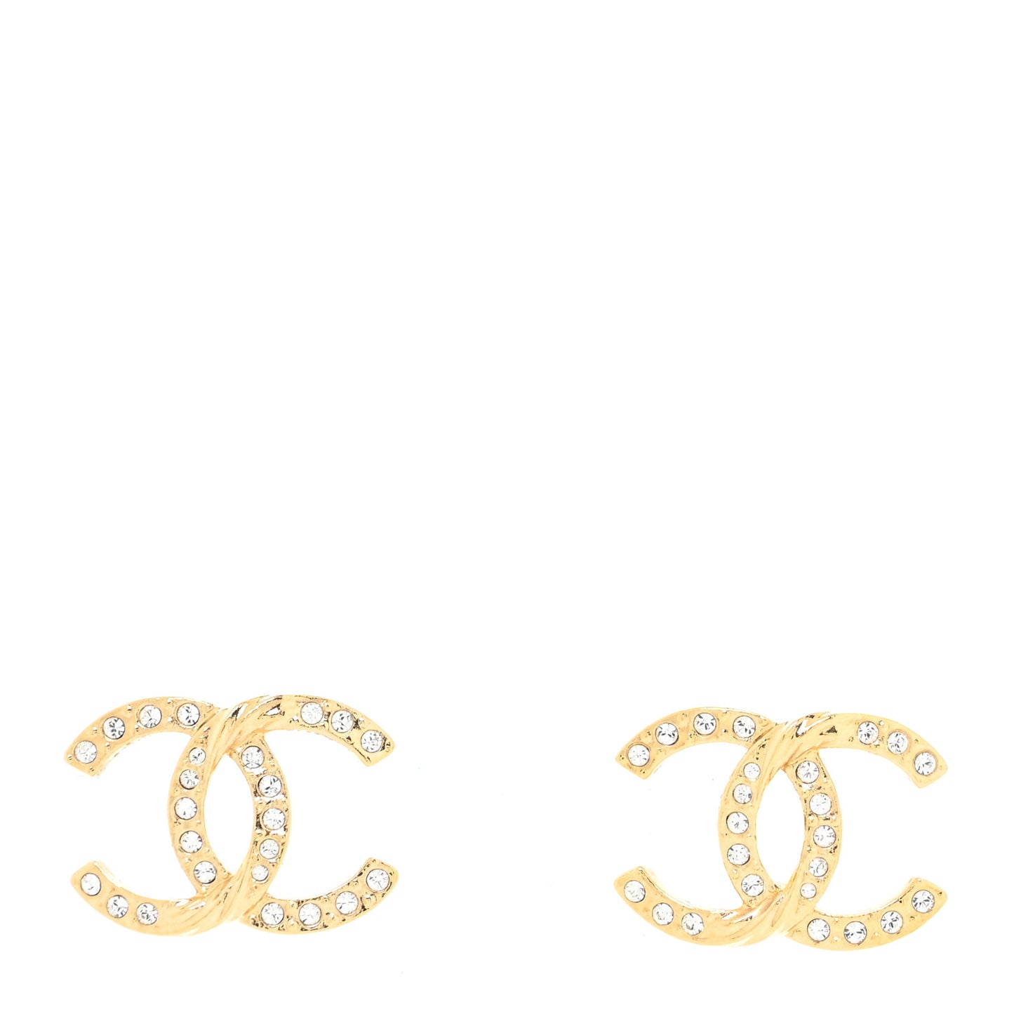 Crystal Twist CC Earrings Gold