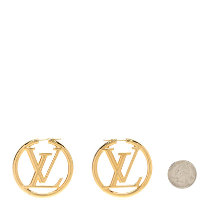 Louis Vuitton Metal Louise Hoop Earrings Gold 2 of 5