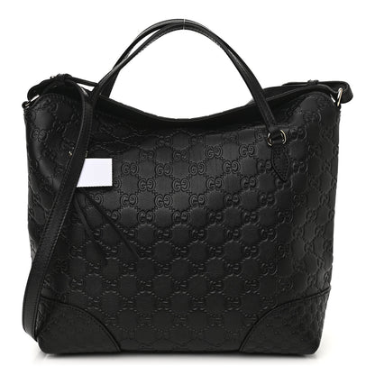 Gucci Guccissima Medium Bree Foldover Tote Black 1 of 11