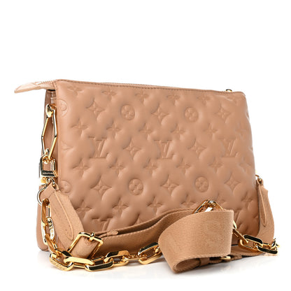 Louis Vuitton Lambskin Embossed Monogram Coussin PM Camel 2 of 4