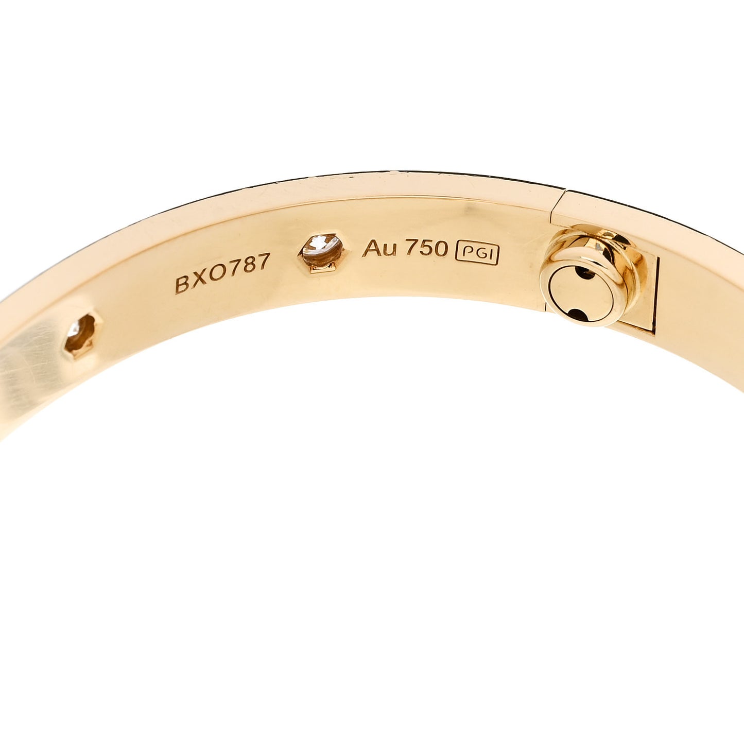 18K Yellow Gold 10 Diamond LOVE Bracelet 16