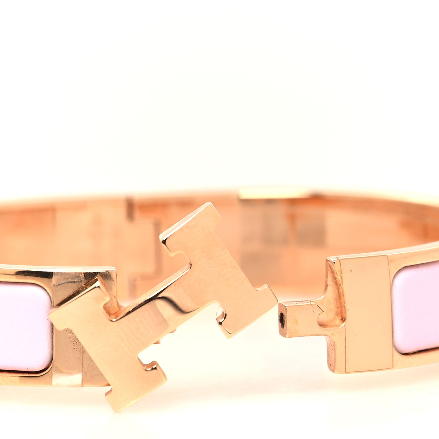 Hermes Enamel Narrow Clic Clac H Bracelet PM Rose Dragee 7 of 9