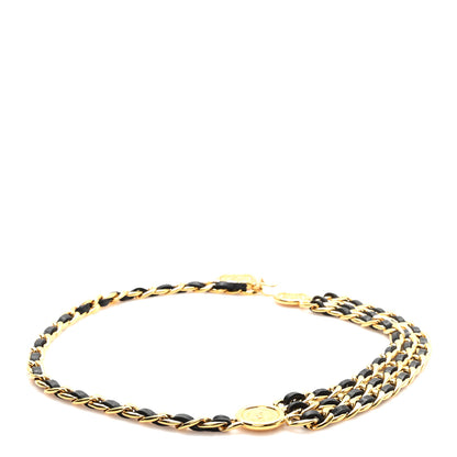 Chanel Lambskin Chain CC Medallion Belt Black Gold 1 of 4