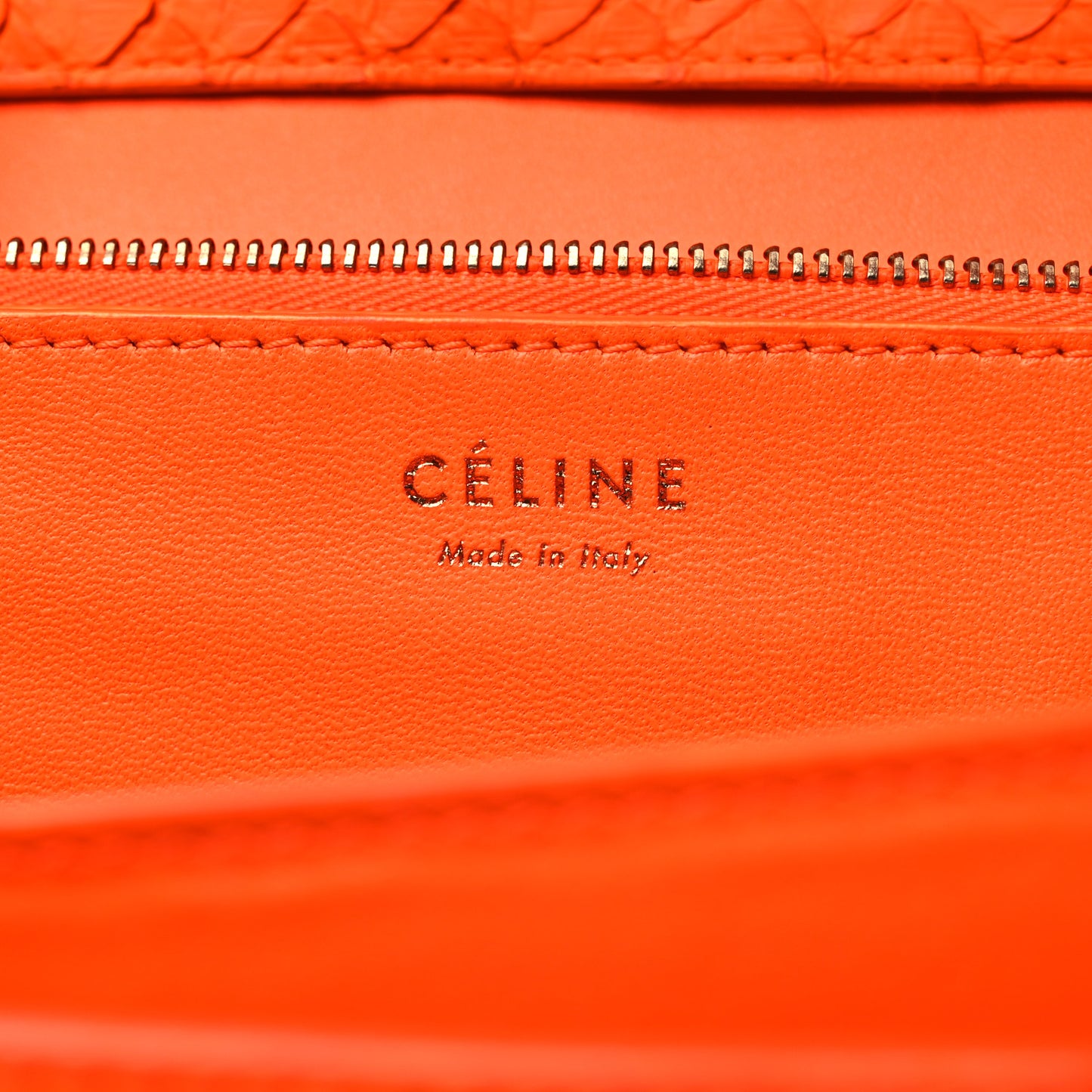 Snakeskin Medium Classic Box Flap Orange