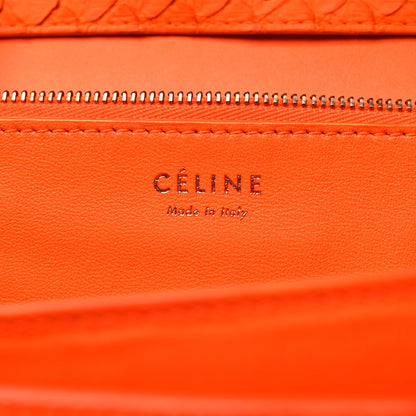 Celine Snakeskin Medium Classic Box Flap Orange 6 of 14