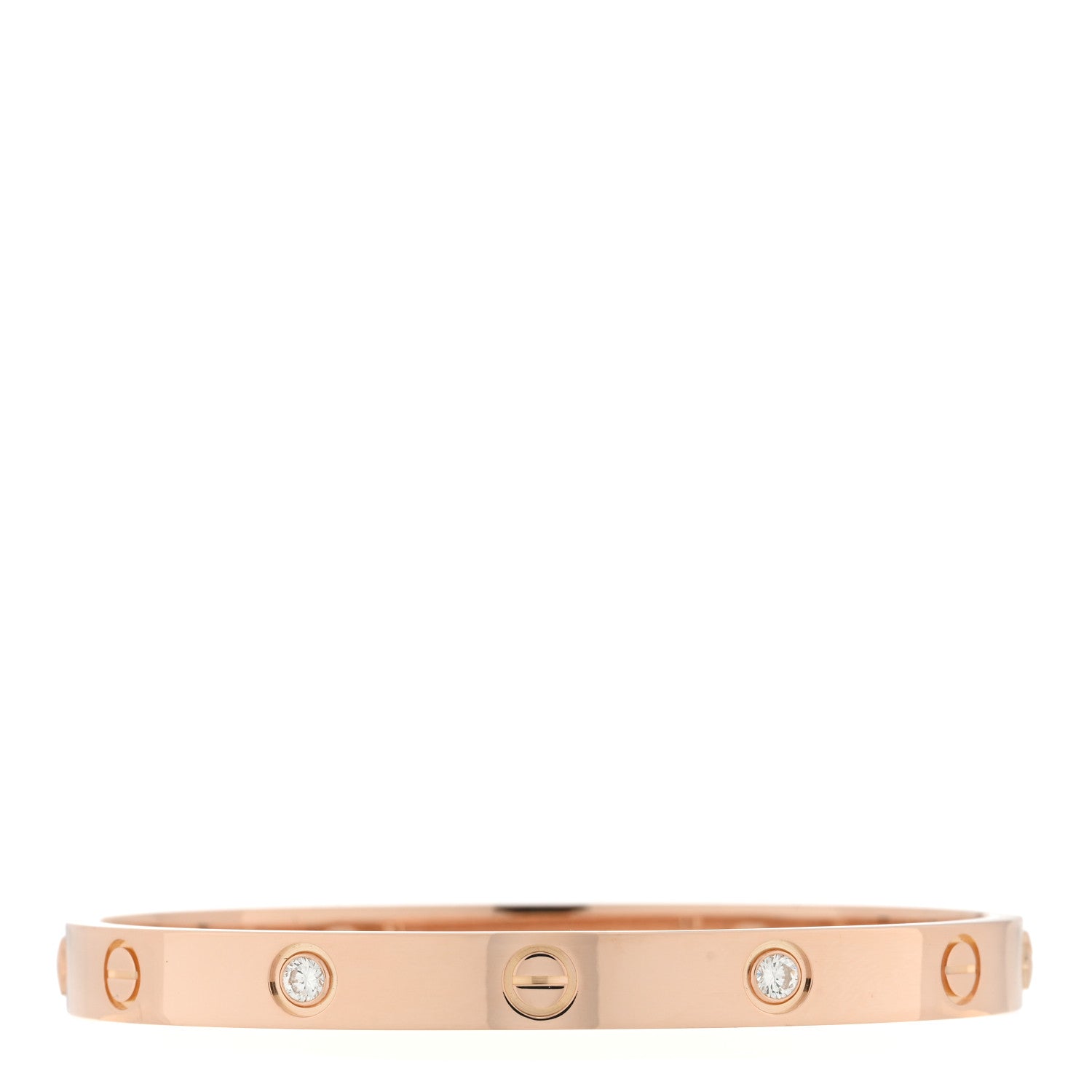 Cartier 18K Pink Gold 4 Diamond LOVE Bracelet 17 1 of 8