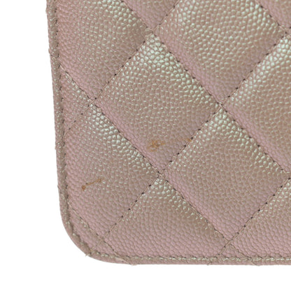 Chanel Iridescent Caviar Quilted Wallet On Chain WOC Beige 15 of 23