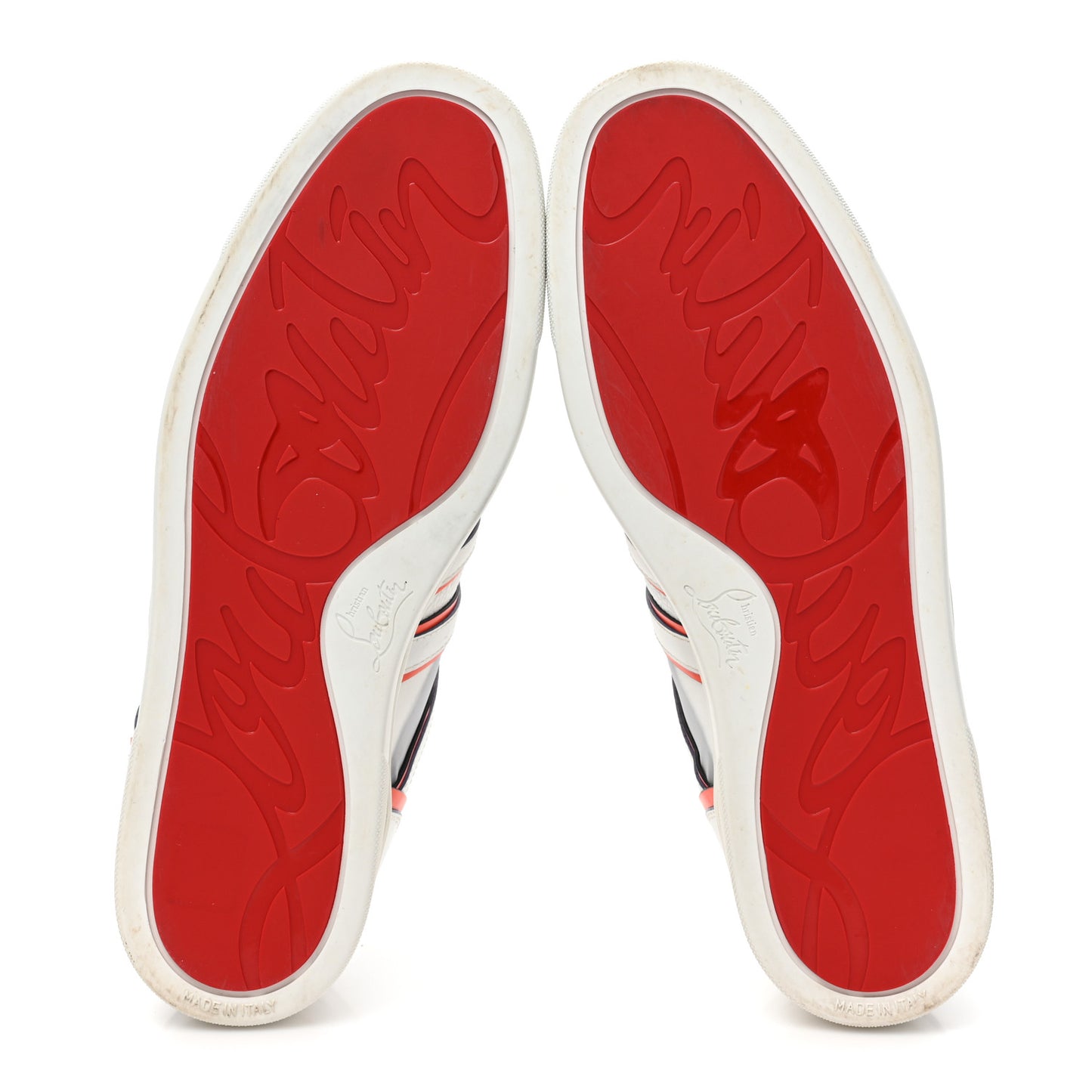 Grained Calfskin Mens Vida Viva Sneakers 44 White Red Black