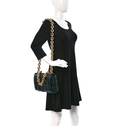 Bottega Veneta Lambskin Maxi Intreccio Padded Chain Cassette Crossbody Bag Raintree 2 of 9