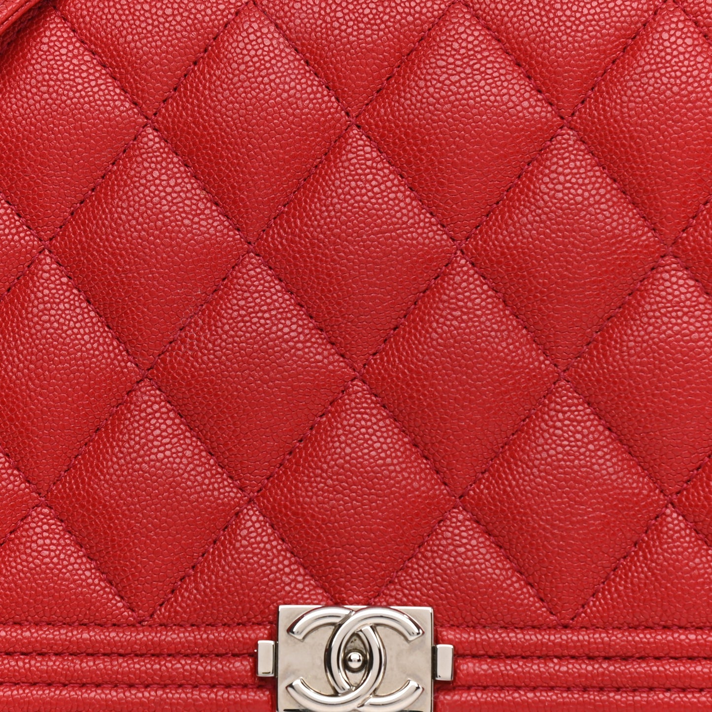 Caviar Quilted Boy Wallet On Chain WOC Red