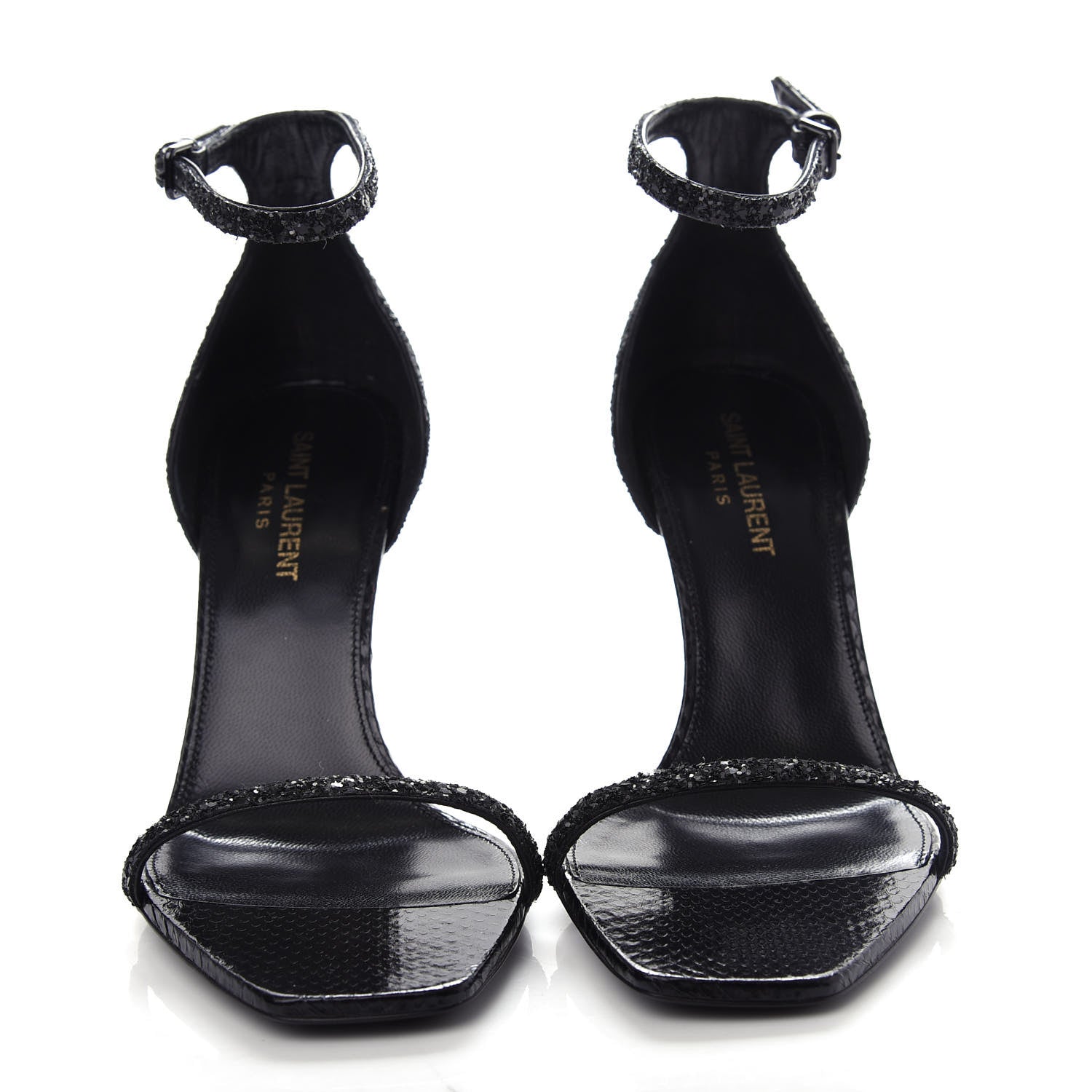 Saint Laurent Glitter Opyum 85 Sandals 37 Black 5 of 11