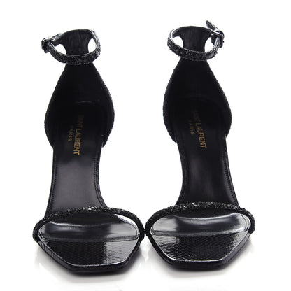 Saint Laurent Glitter Opyum 85 Sandals 37 Black 5 of 11