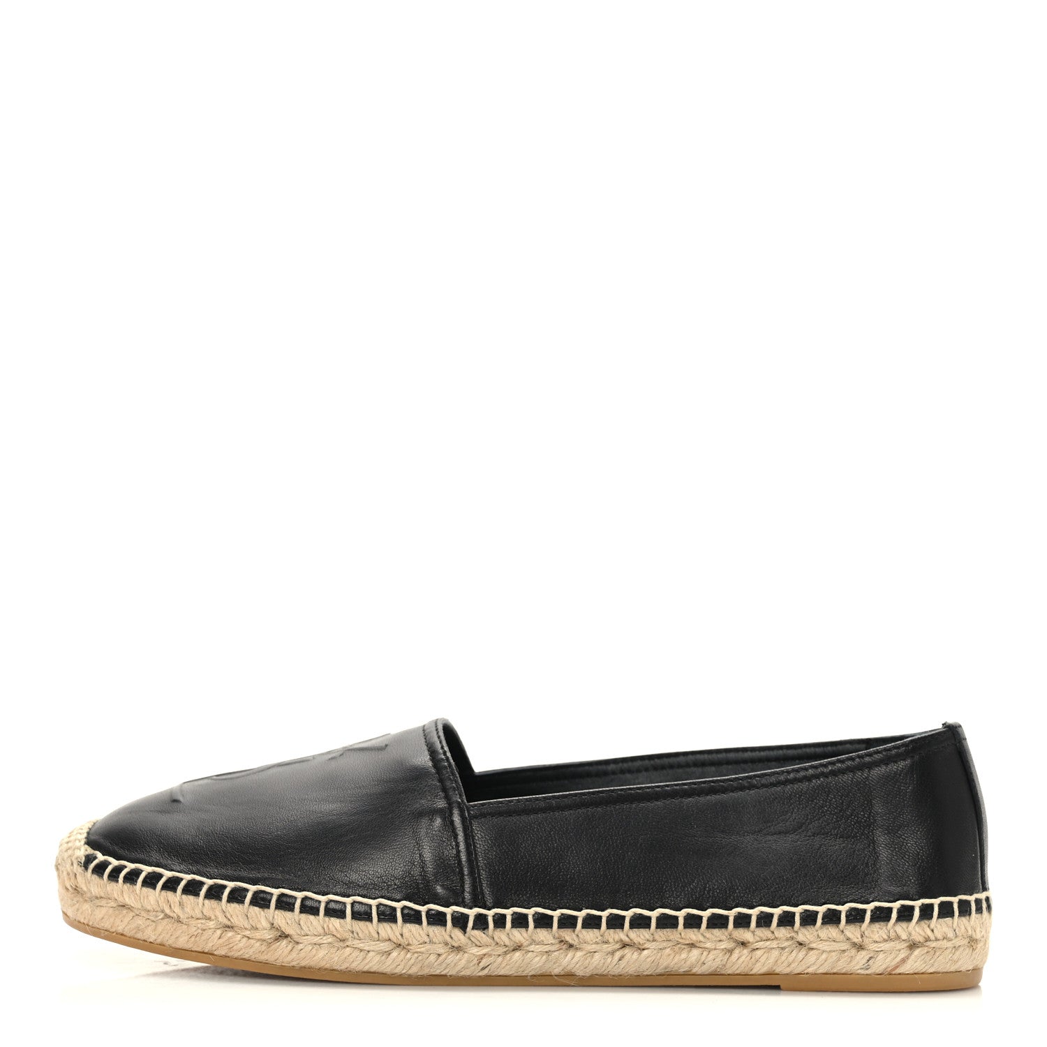 Saint Laurent Lambskin Monogram Espadrilles 39 Black 1 of 7
