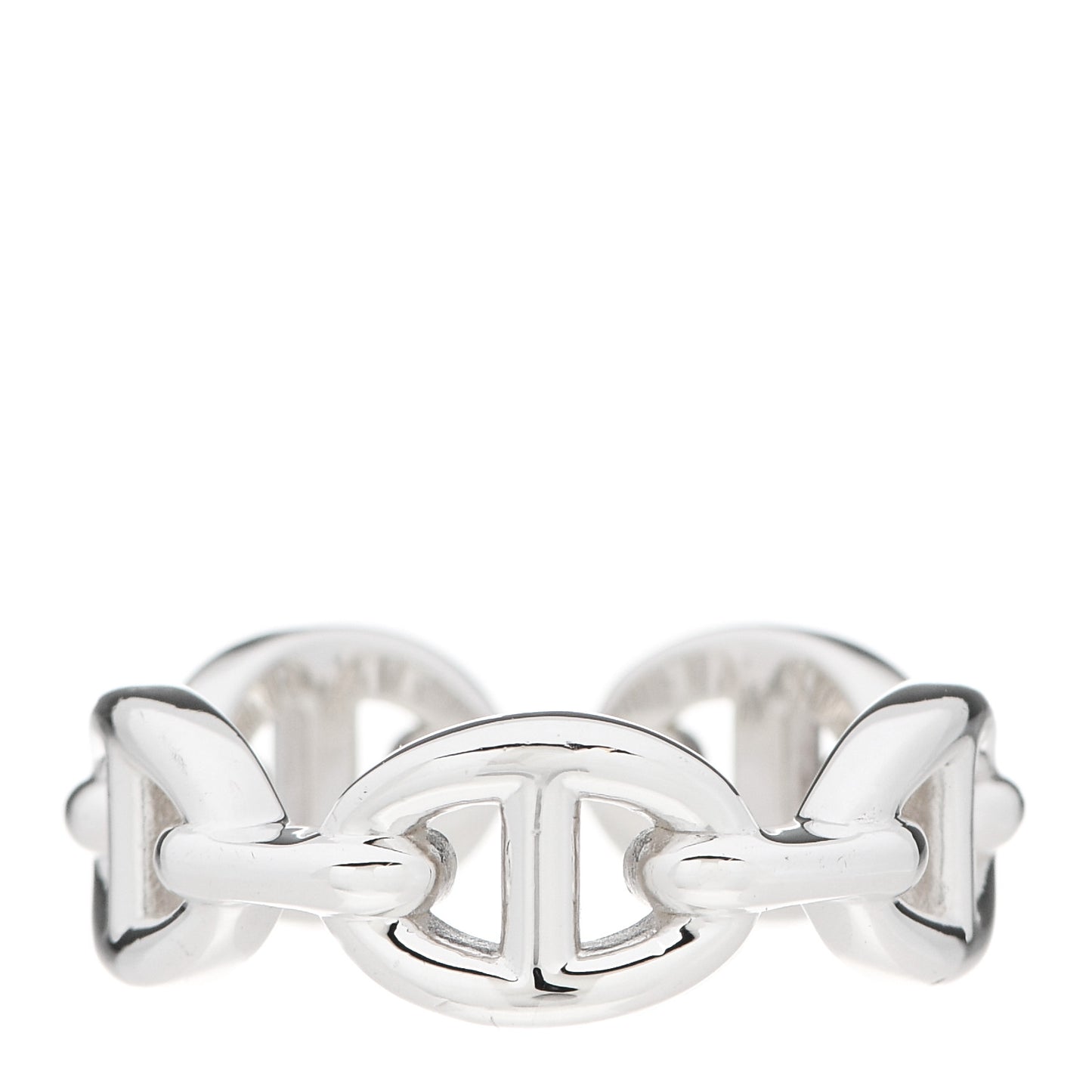 Sterling Silver PM Chaine d'Ancre Enchainee Band Ring 54 6.75