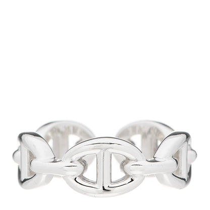 Hermes Sterling Silver PM Chaine d'Ancre Enchainee Band Ring 54 6.75 1 of 7