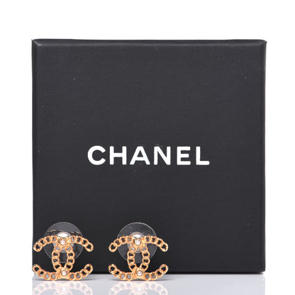 Chanel Chain Pearl CC Earrings Gold 6 of 6