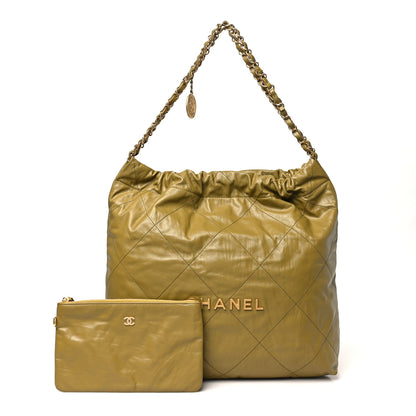 Chanel Shiny Calfskin Quilted Chanel 22 Green 3 of 11