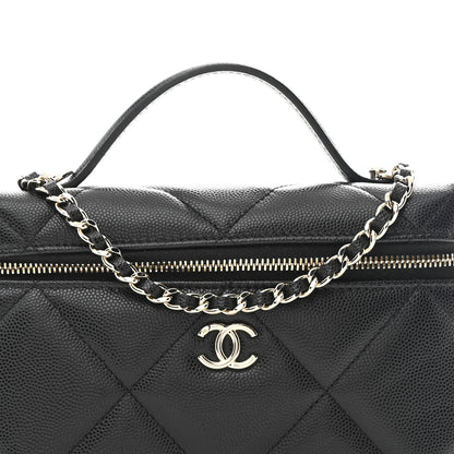 Chanel Caviar Quilted Top Handle Slim Vanity With Chain Black 7 of 10