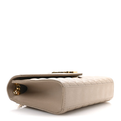 Saint Laurent Grain De Poudre Textured Mixed Matelasse Medium Triquilt Monogram Satchel Dark Beige 3 of 9