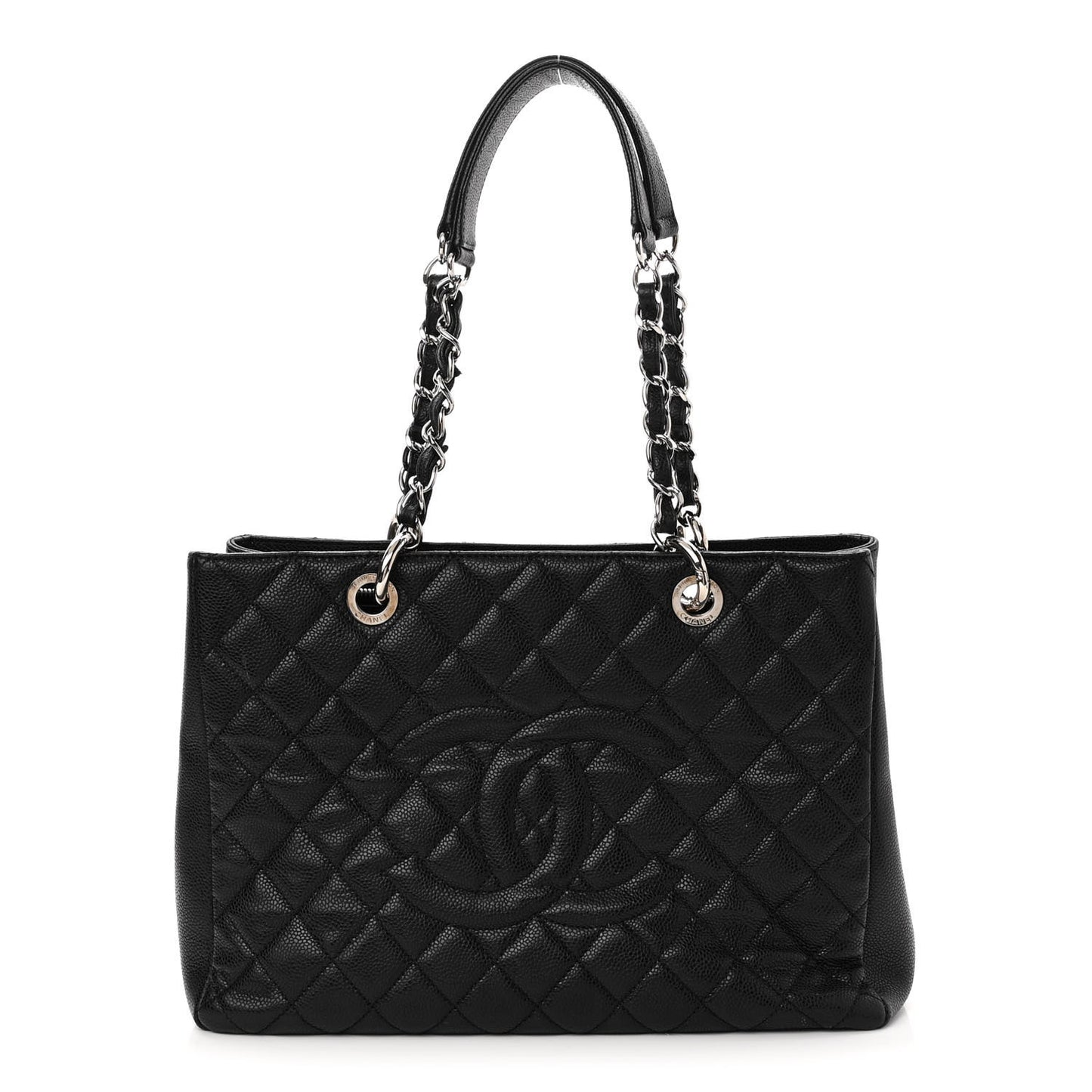 Caviar Quilted Grand Shopping Tote GST Black
