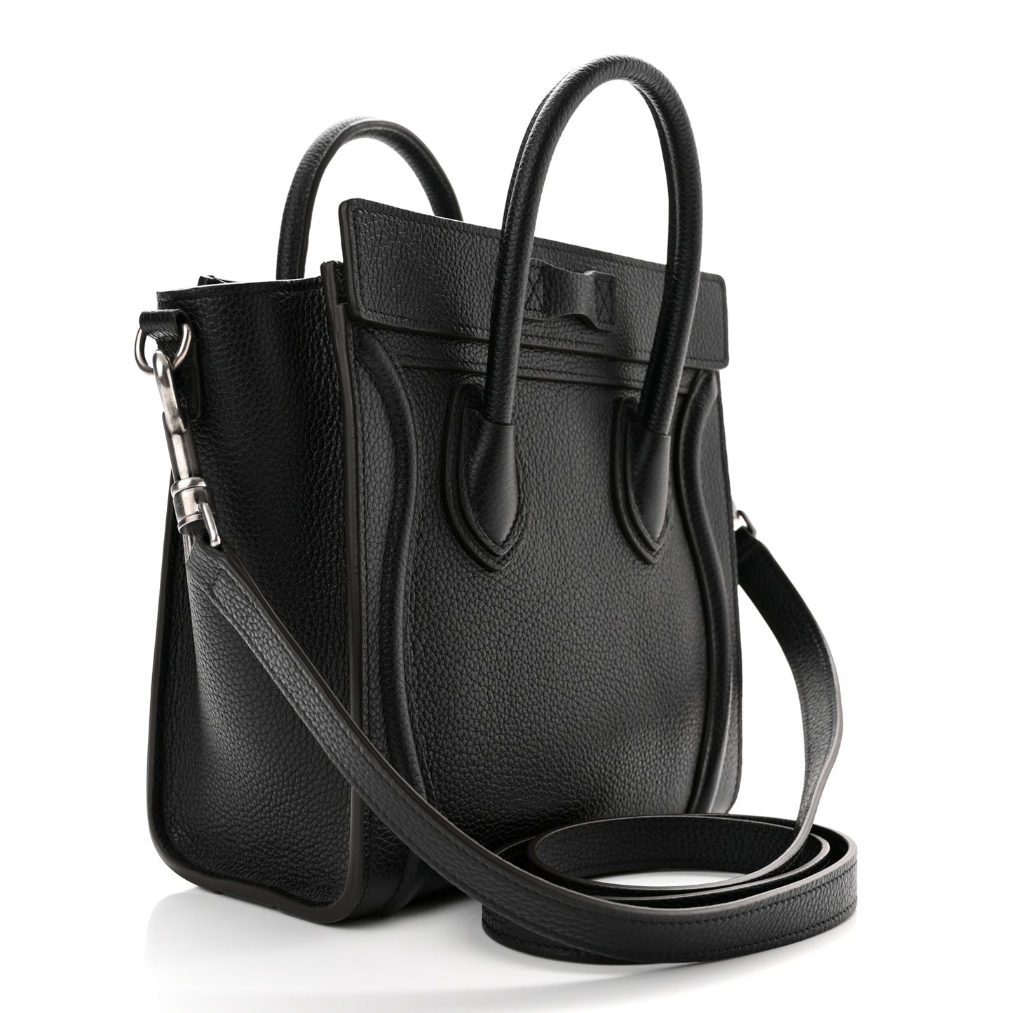 Drummed Calfskin Nano Luggage Black